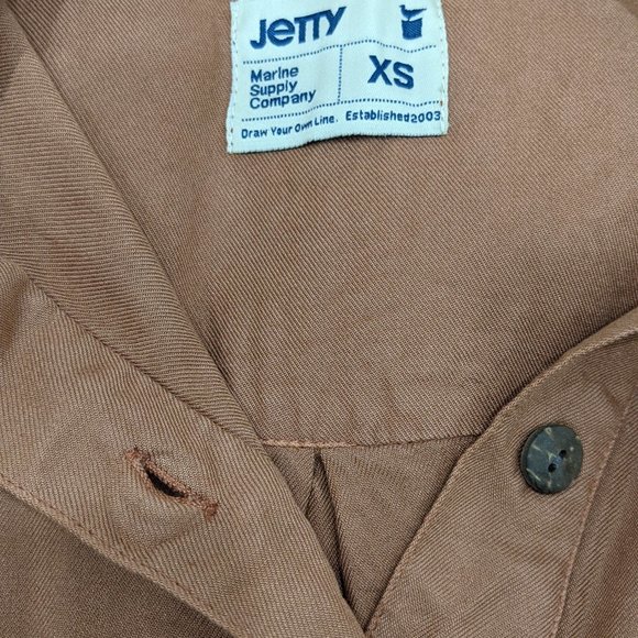 Jetty Chelsea top rust red orange brown dolman sleeve button up top (XS) - Picture 5 of 6